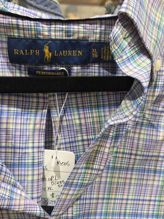 Ralph Lauren Lavender and Green Plaid Button-Down Shirt - Picture 2 of 3